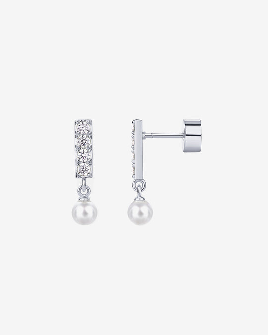 Bar Drop Shimmer and Pearl Screwbacks