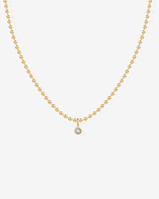 Beaded Chain Solitaire Pendant