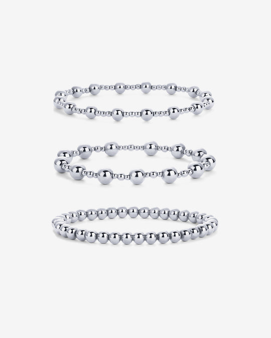 Ball Beaded Bracelet Trio