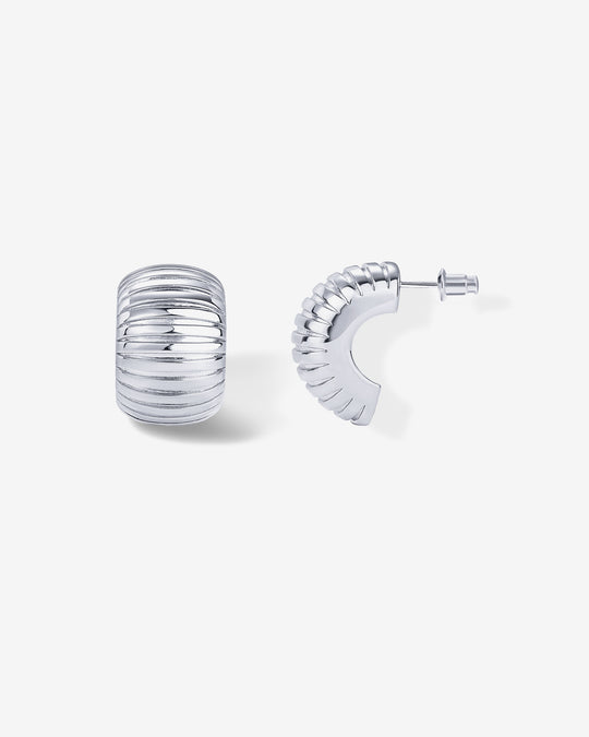 Chunky Ribbed Hoop Earrings