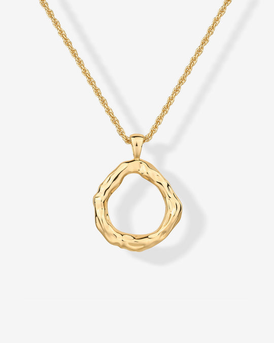 Irregular Hammered Circle Pendant
