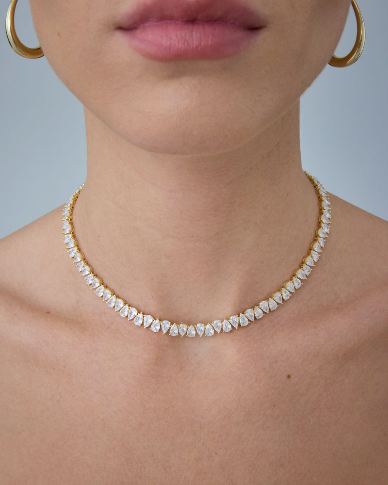 Pear Tennis Necklace