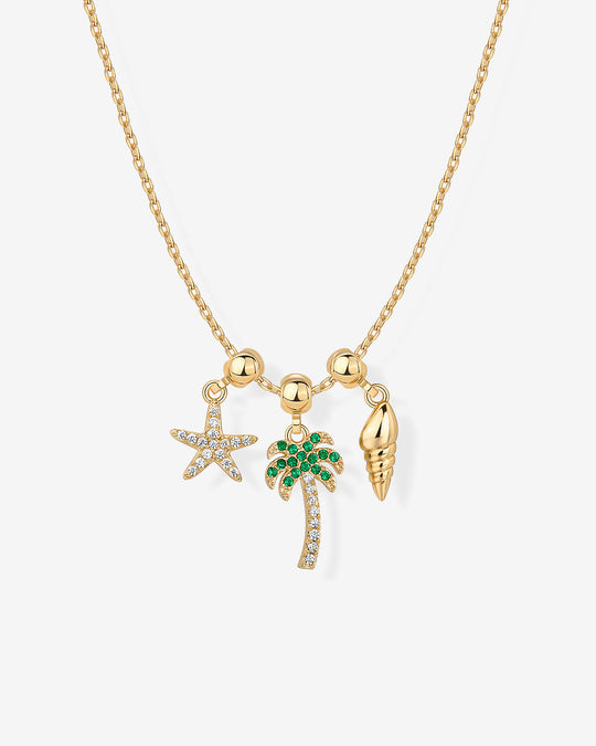 Beach Charm Sliding Chain Necklace