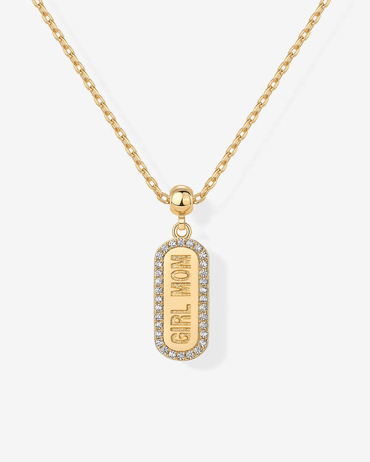 Girl Mom Dog Tag Necklace