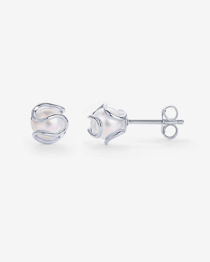 Caged Pearl Studs
