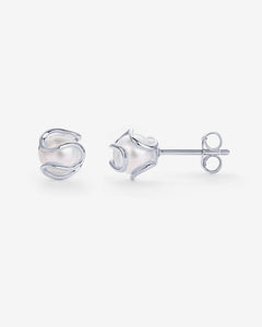 Caged Pearl Studs
