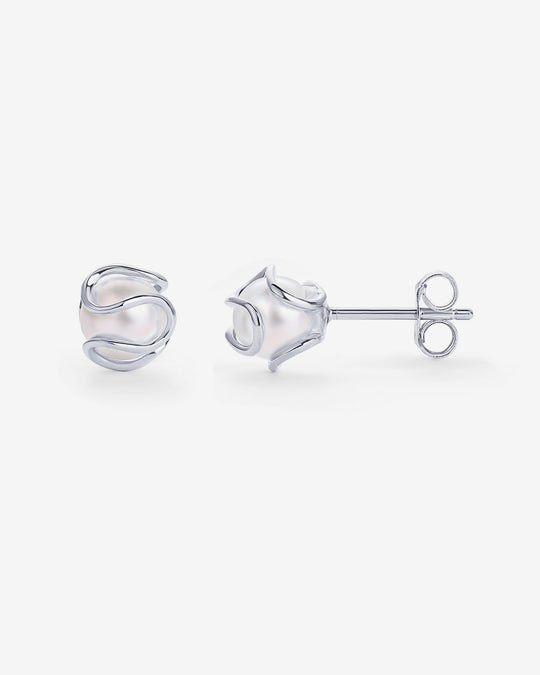 Caged Pearl Studs