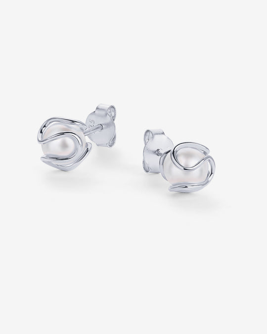 Caged Pearl Studs