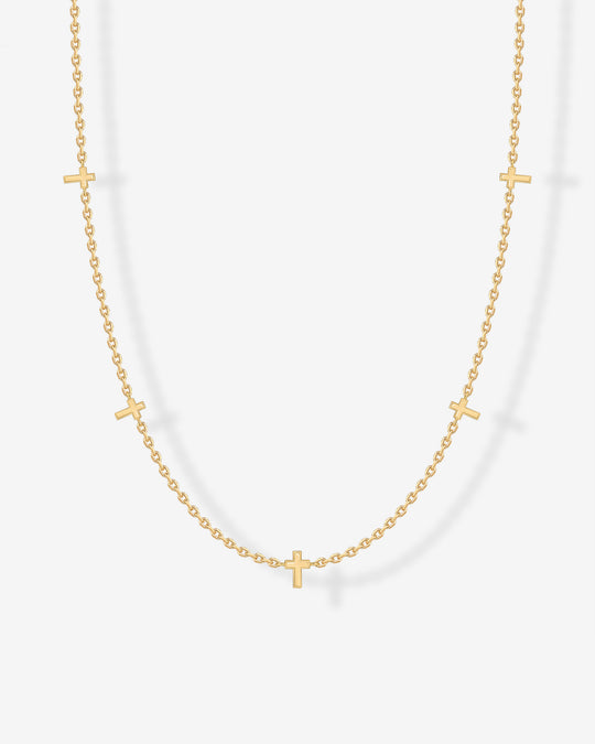 Tiny Cross Station Necklace