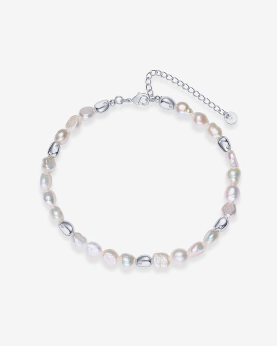Gold and Freshwater Pearl Bead Anklet