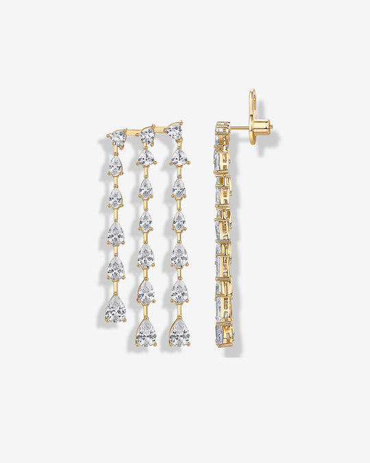 Three Row Linear Bridal Earrings