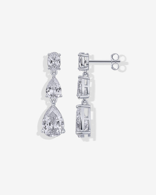Pear Cubic Zirconia Drop Bridal Earrings