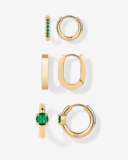 Luxe Huggie Hoop Earrings Set
