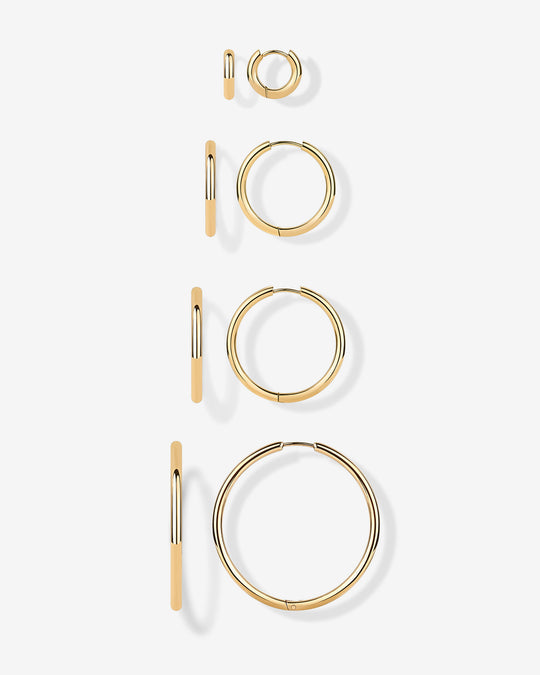 Cascade Graduated Hoop Earrings Set