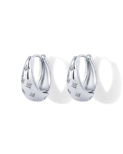 Waterproof Starburst Chunky Huggie Hoops