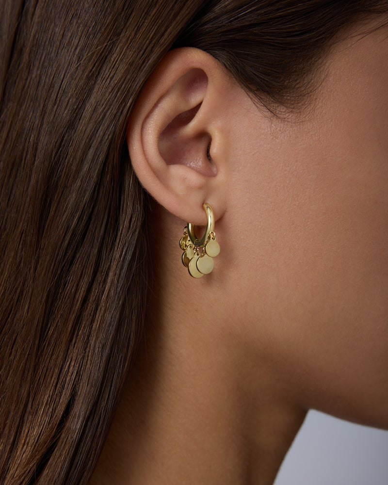 Waterproof Round Charm Dangle Earrings