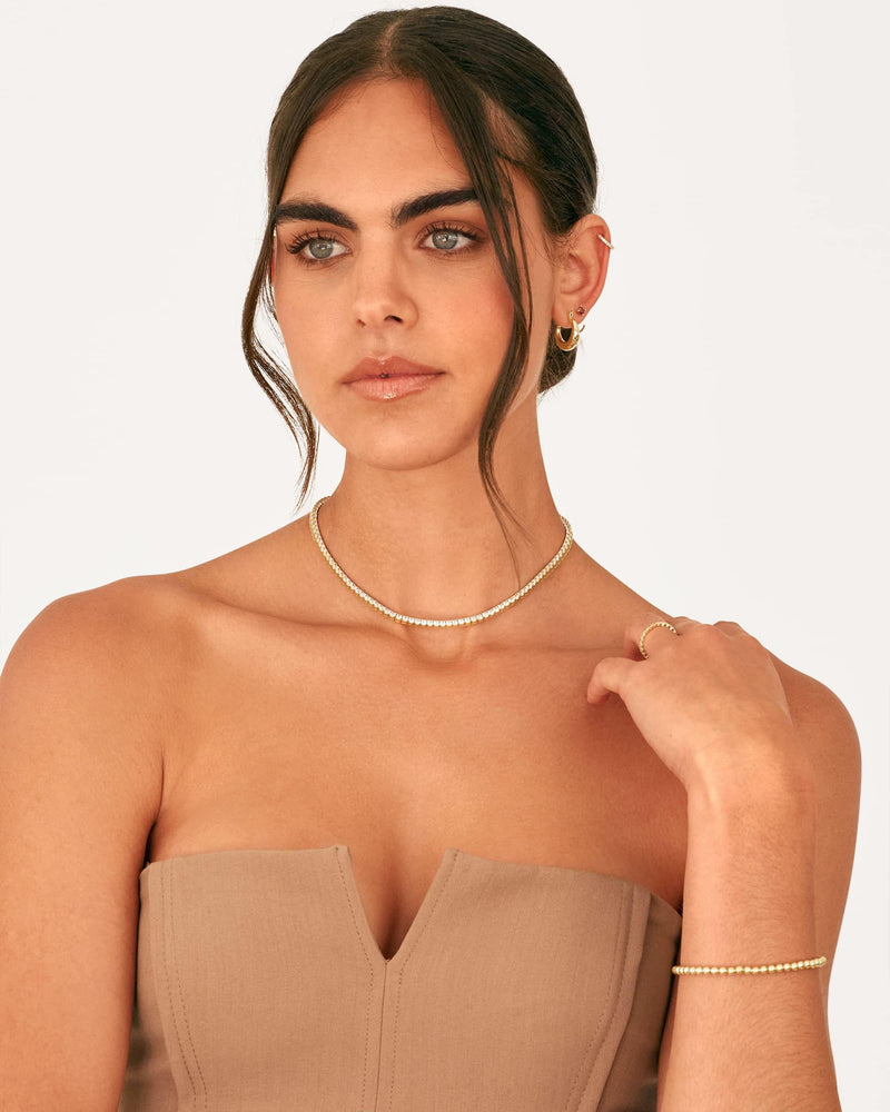 Long Choker Tennis Necklace