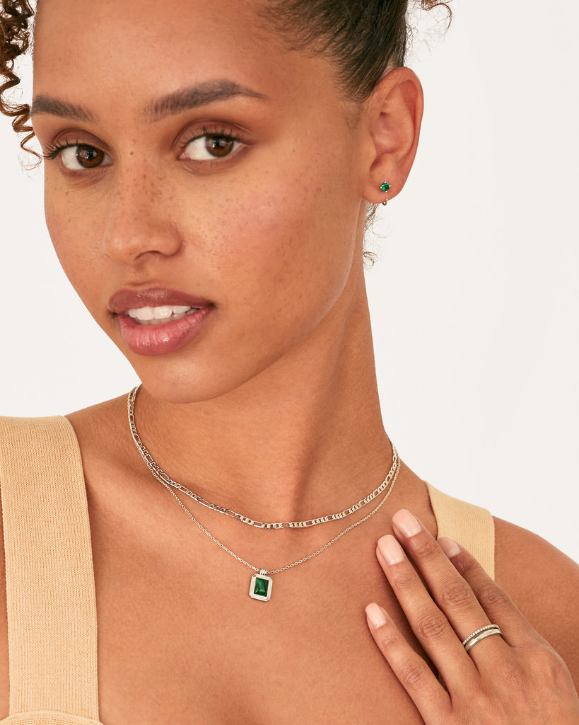#Variant_White Gold / Green CZ