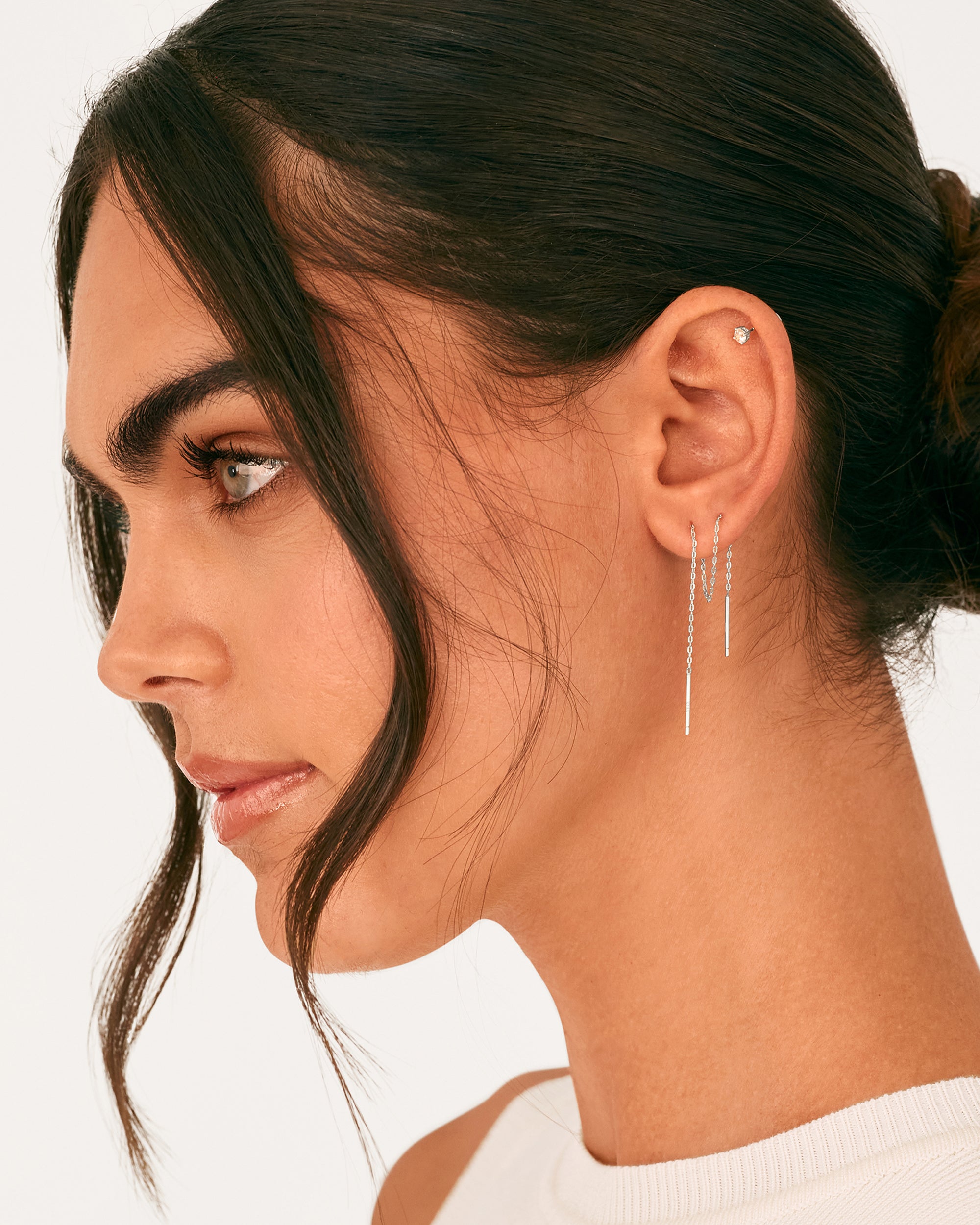 Celestial Chains Threader Earrings – PAVOI - Main Image