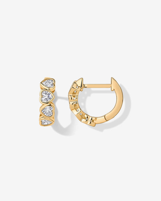 Heart Huggies Cubic Zirconia Earring