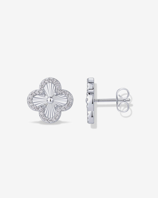 Clover Pavé Stud Earring