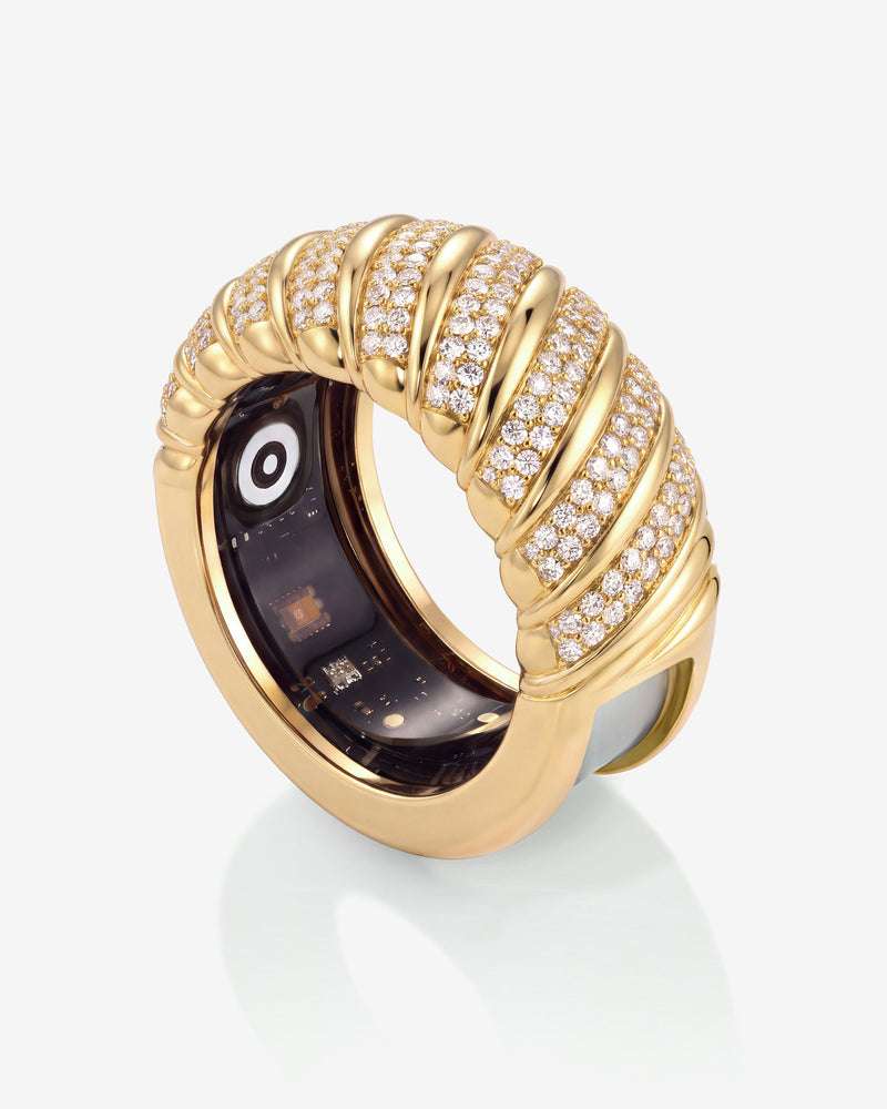 Alternating Pavé Twist Fitness Ring Cover