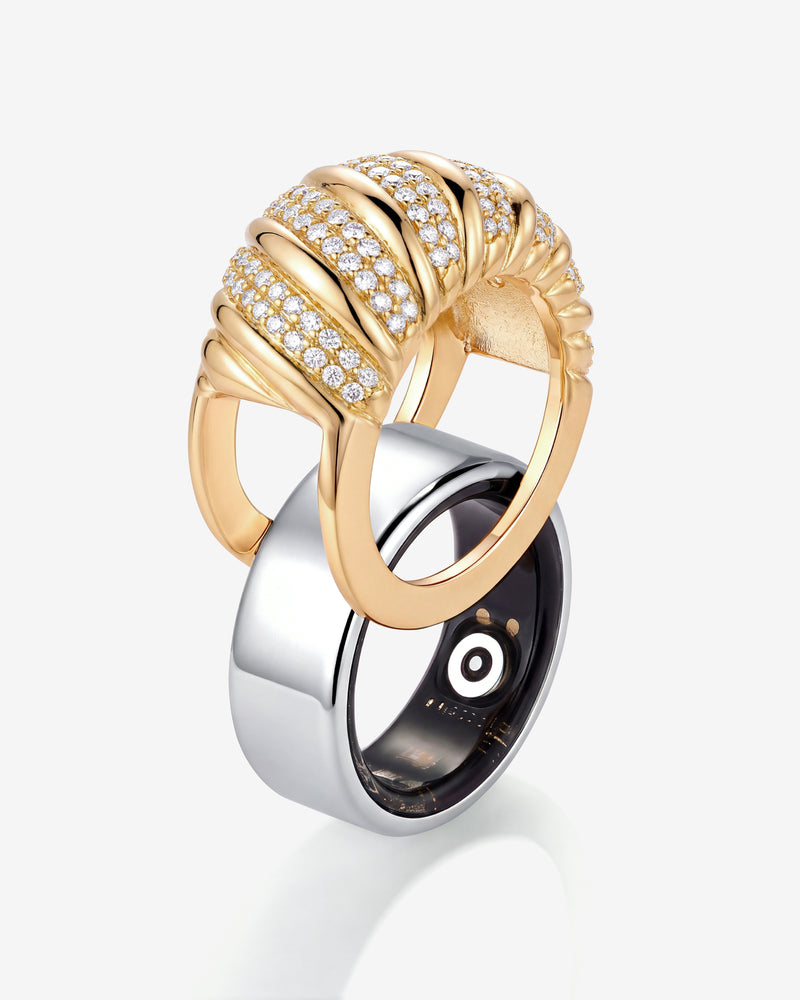 Alternating Pavé Twist Fitness Ring Cover