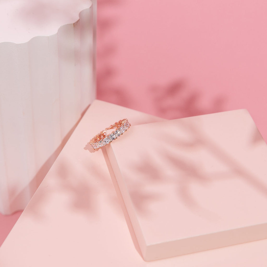Princess Cut Eternity Band  Ring 