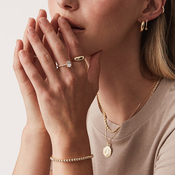 Easily stacked jewelry to mix and match for everyday looks