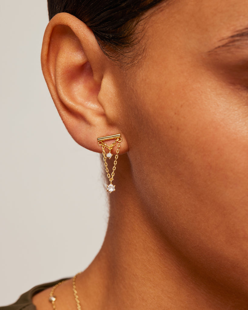 Bar Chained Earring   