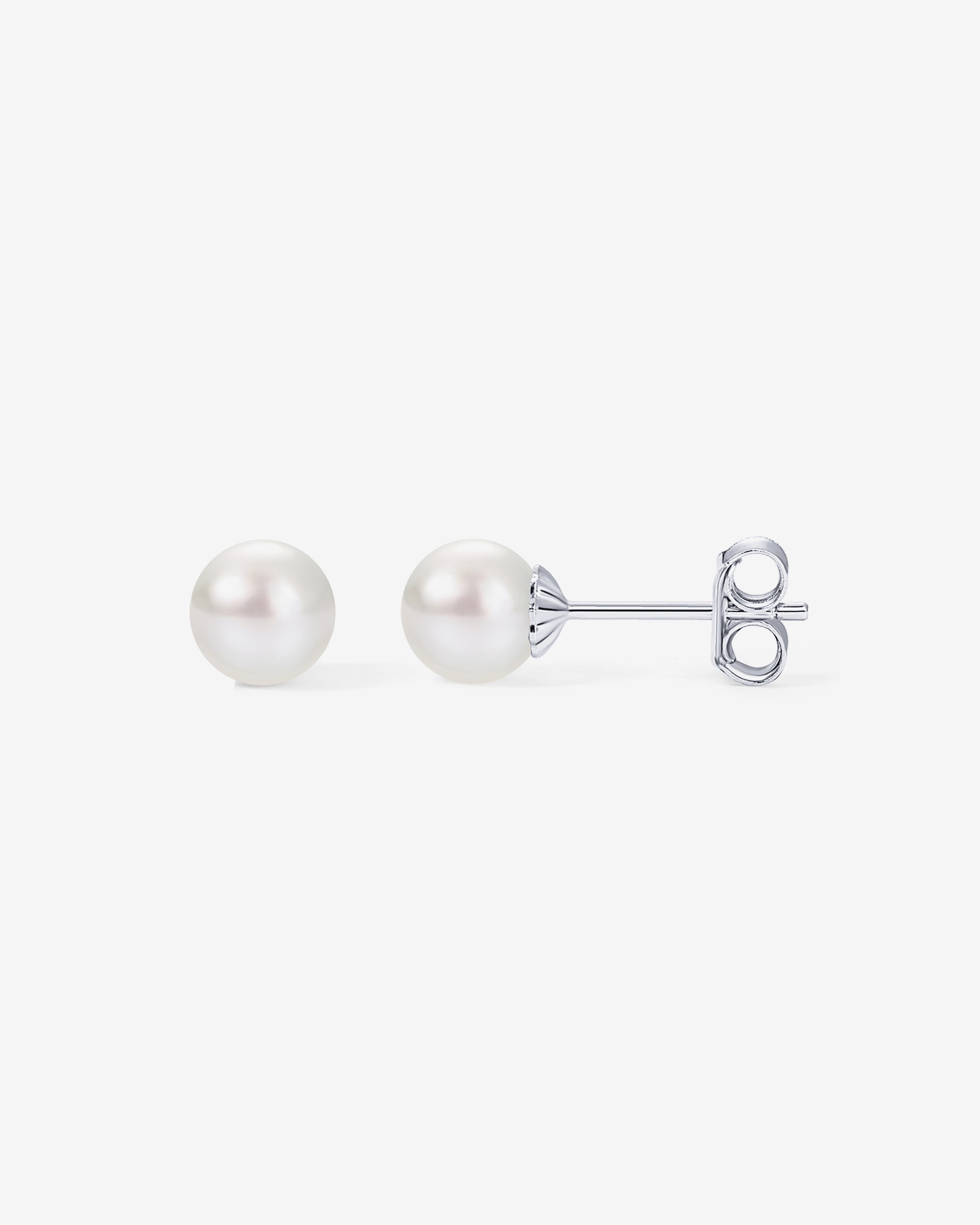 Round White Freshwater Cultured Pearl Earrings – PAVOI