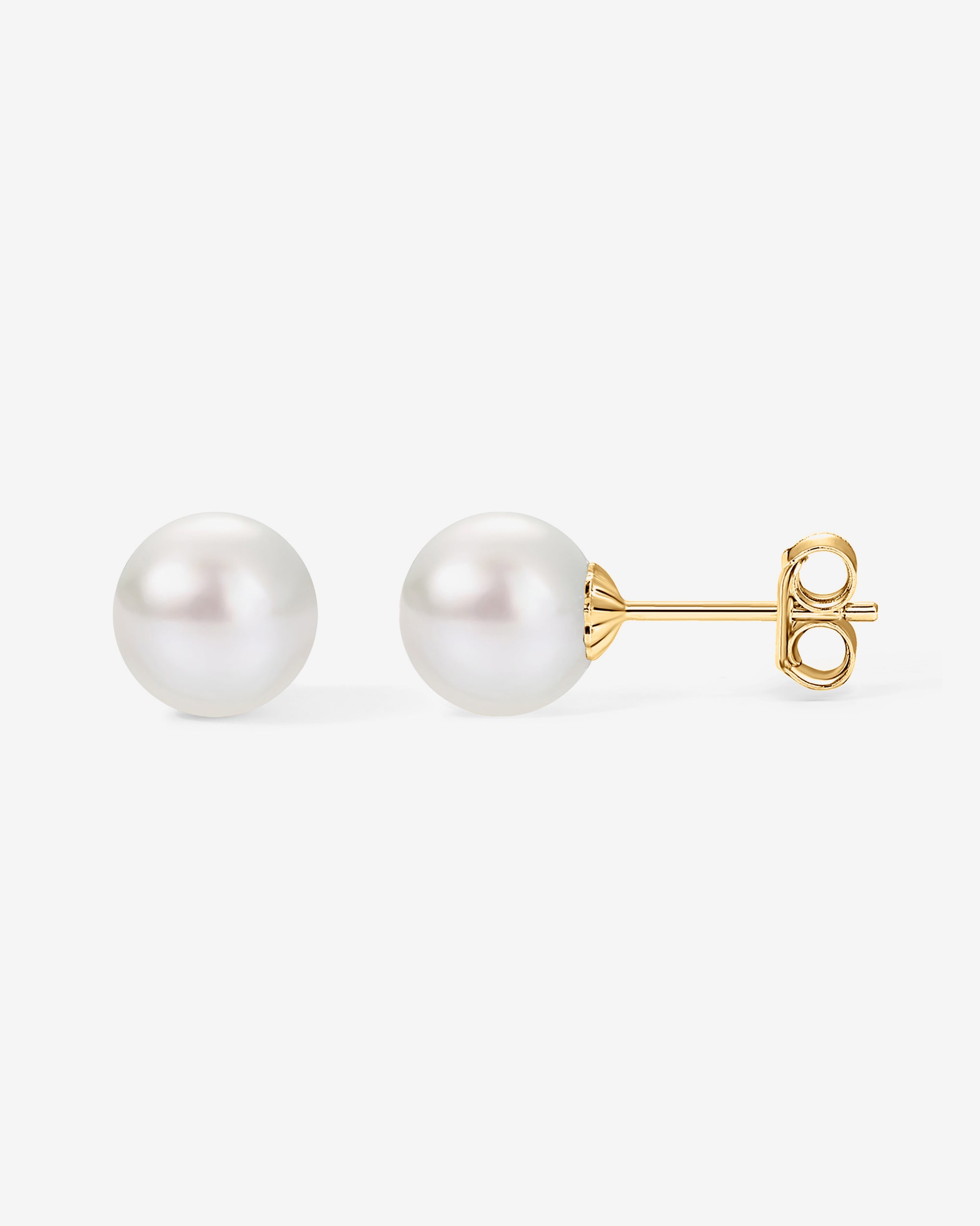 Round White Freshwater Cultured Pearl Earrings – PAVOI
