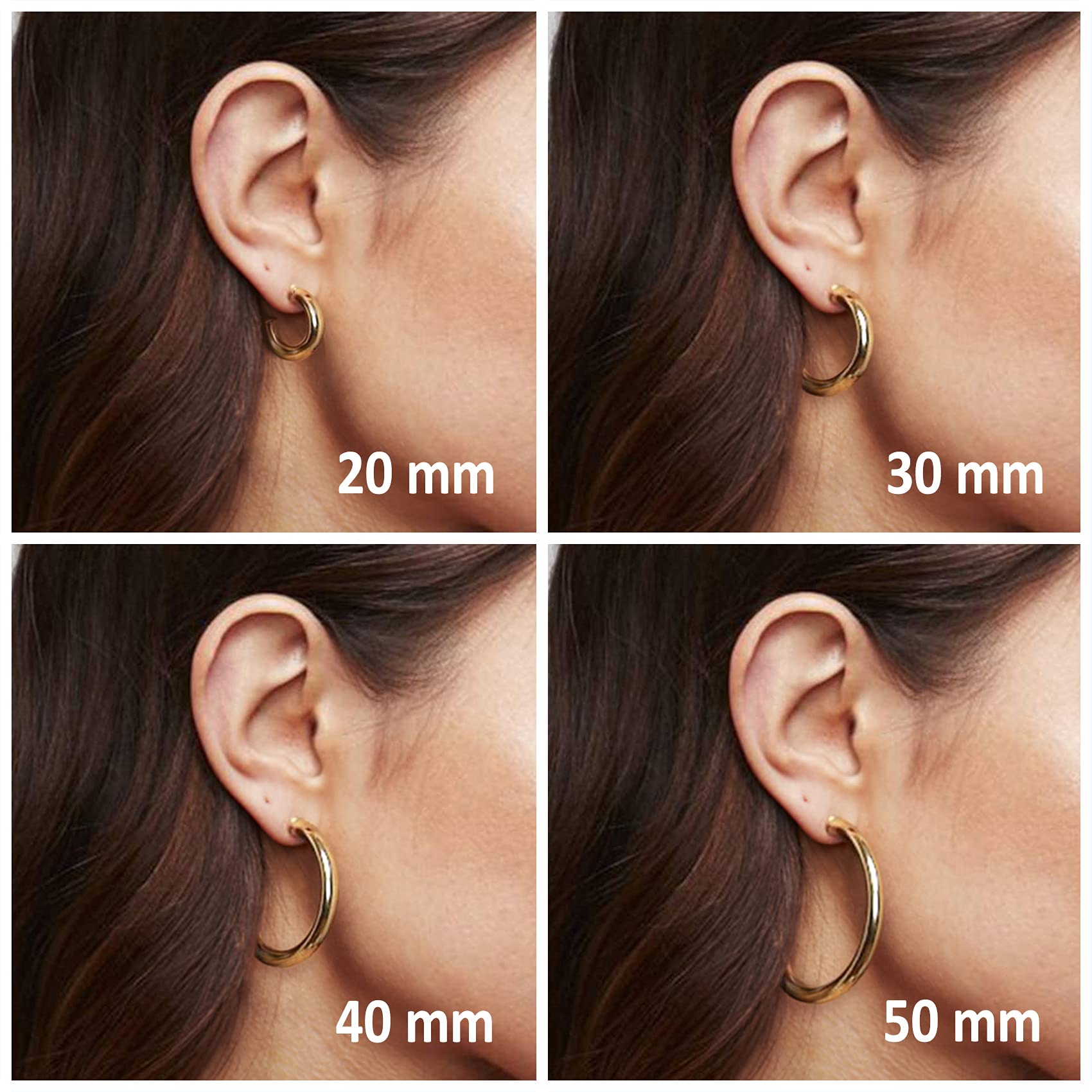 Round Chunky Hoops 14k Plated Gold Trending TikTok Earrings PAVOI