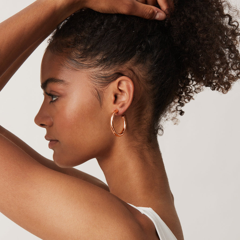 Round Chunky Hoops  Earring 