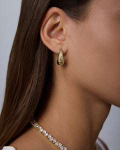 Waterproof Starburst Chunky Huggie Hoops