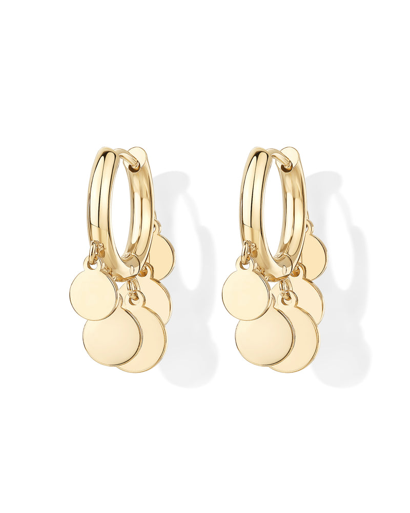 Waterproof Round Charm Dangle Earrings