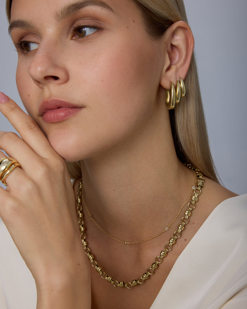 Waterproof Oval Hoop Earring Set