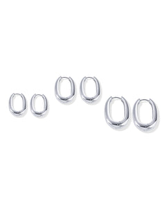 Waterproof Oval Hoop Earring Set