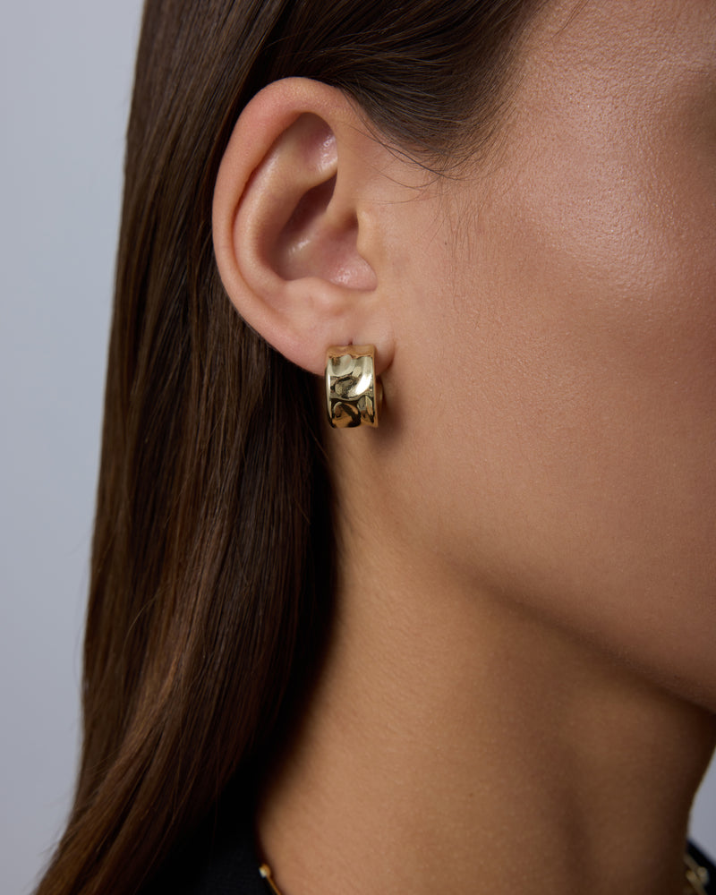 Waterproof Bold Textured Hoop Earrings