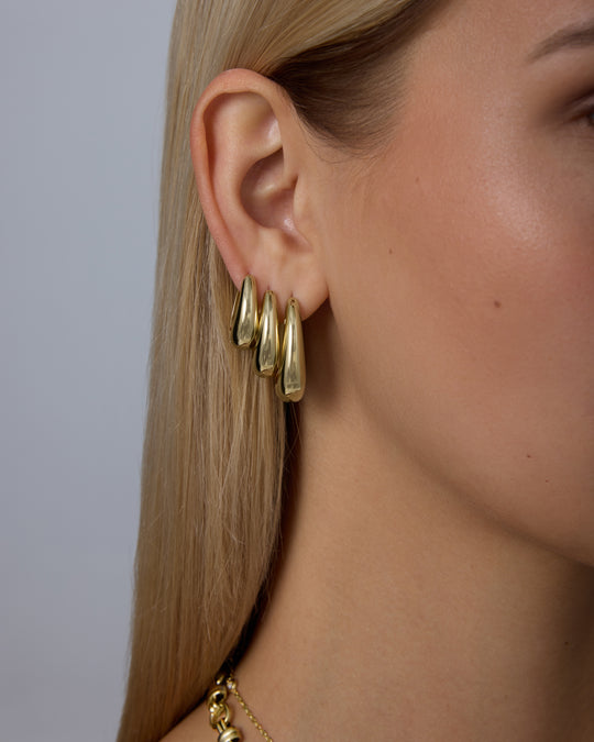 Waterproof Oval Hoop Earring Set
