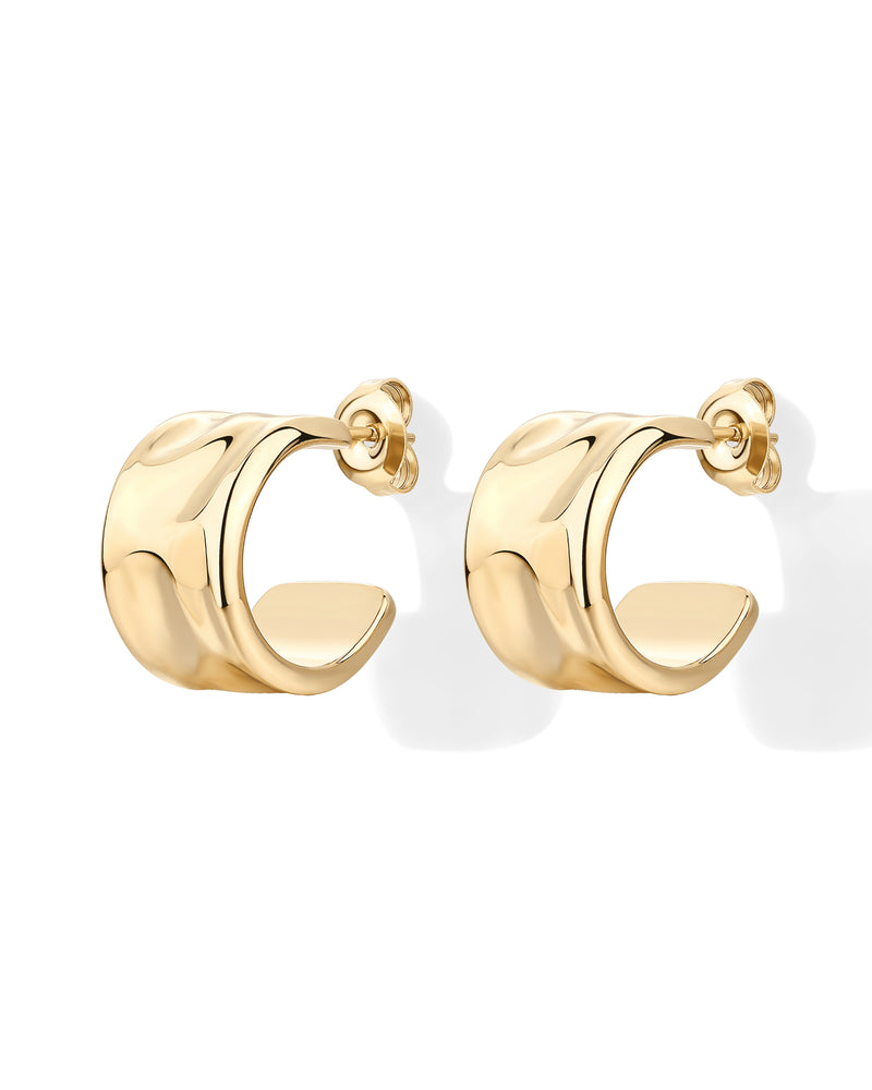 Waterproof Bold Textured Hoop Earrings