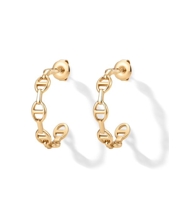 Waterproof Chain Link Hoop Earrings