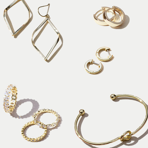 14k Gold Plated Earrings, Rings and Bangles