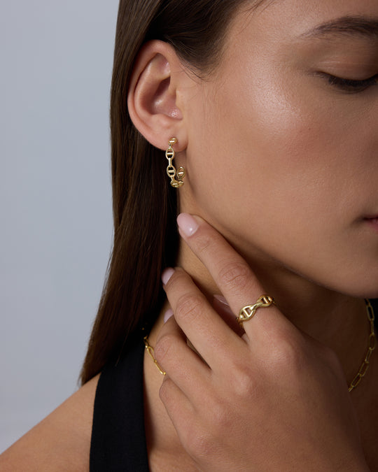 Waterproof Chain Link Hoop Earrings