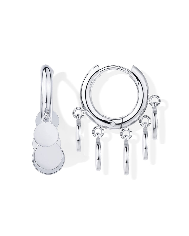 Waterproof Round Charm Dangle Earrings
