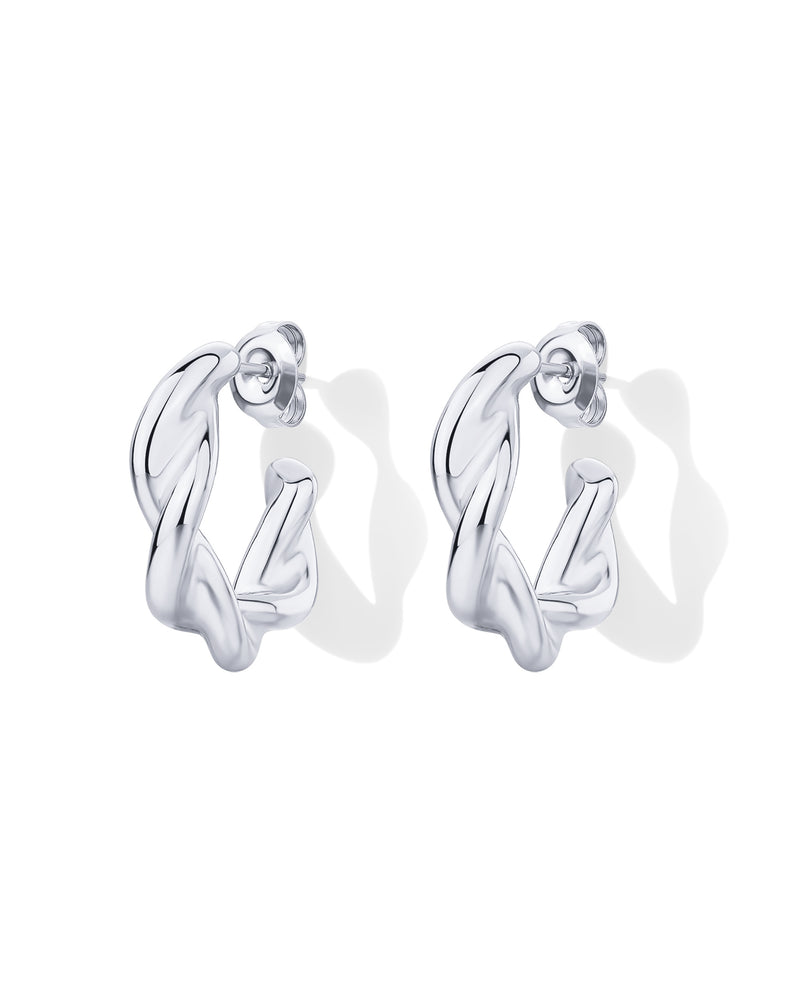 Waterproof Twisted Huggie Hoops