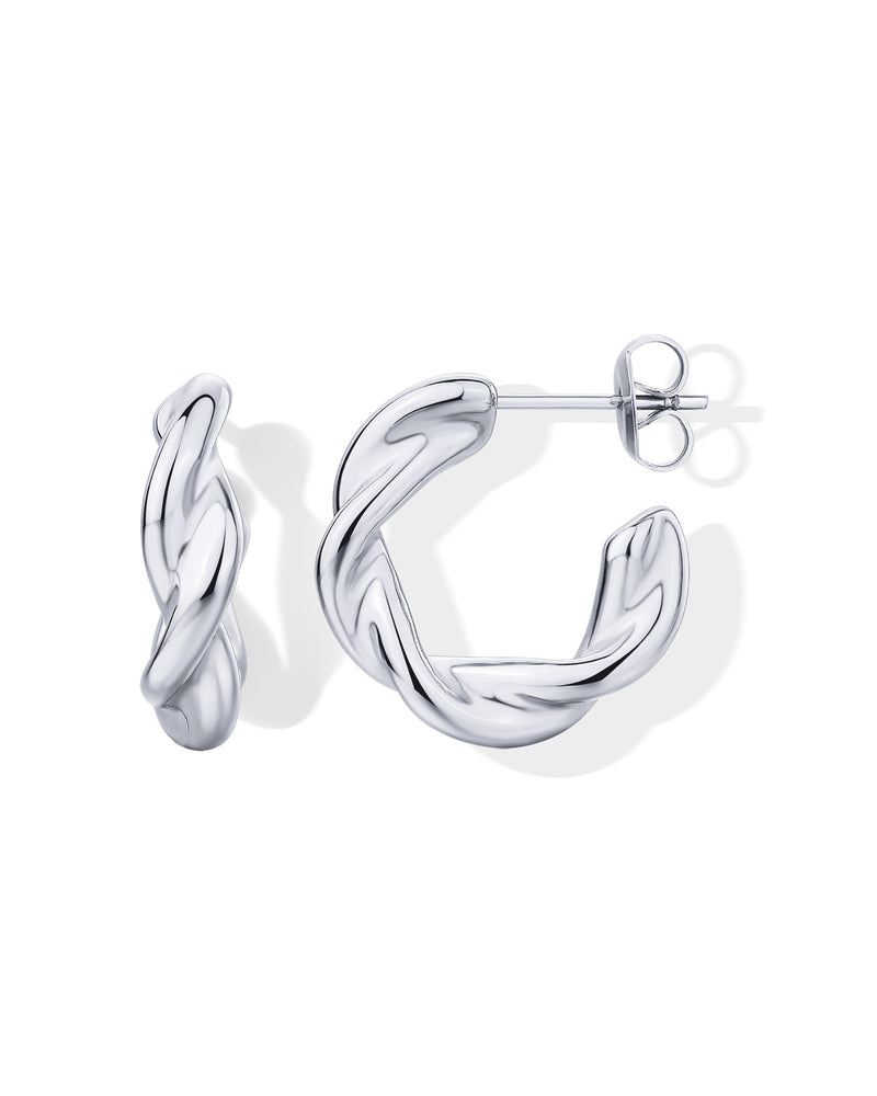 Waterproof Twisted Huggie Hoops