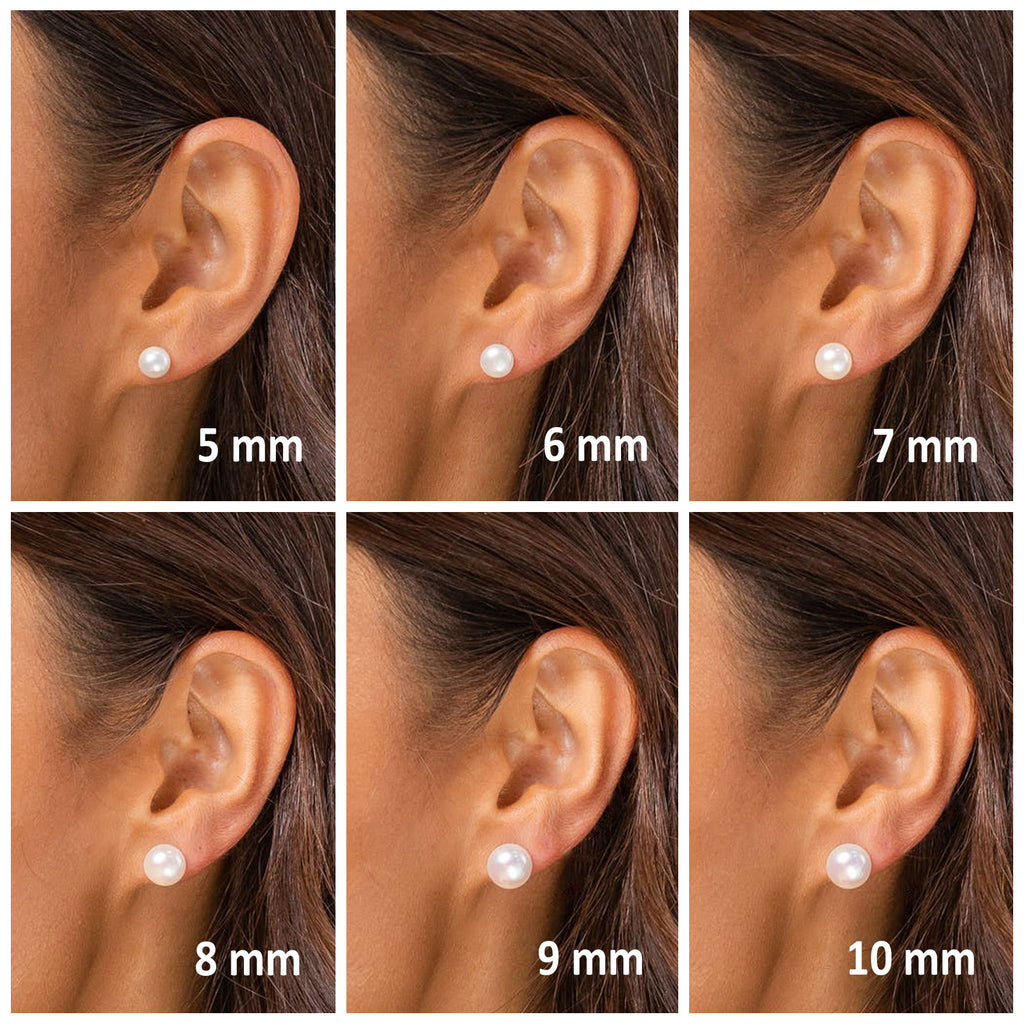 Yellow Gold Freshwater Pearl Studs  Earring 