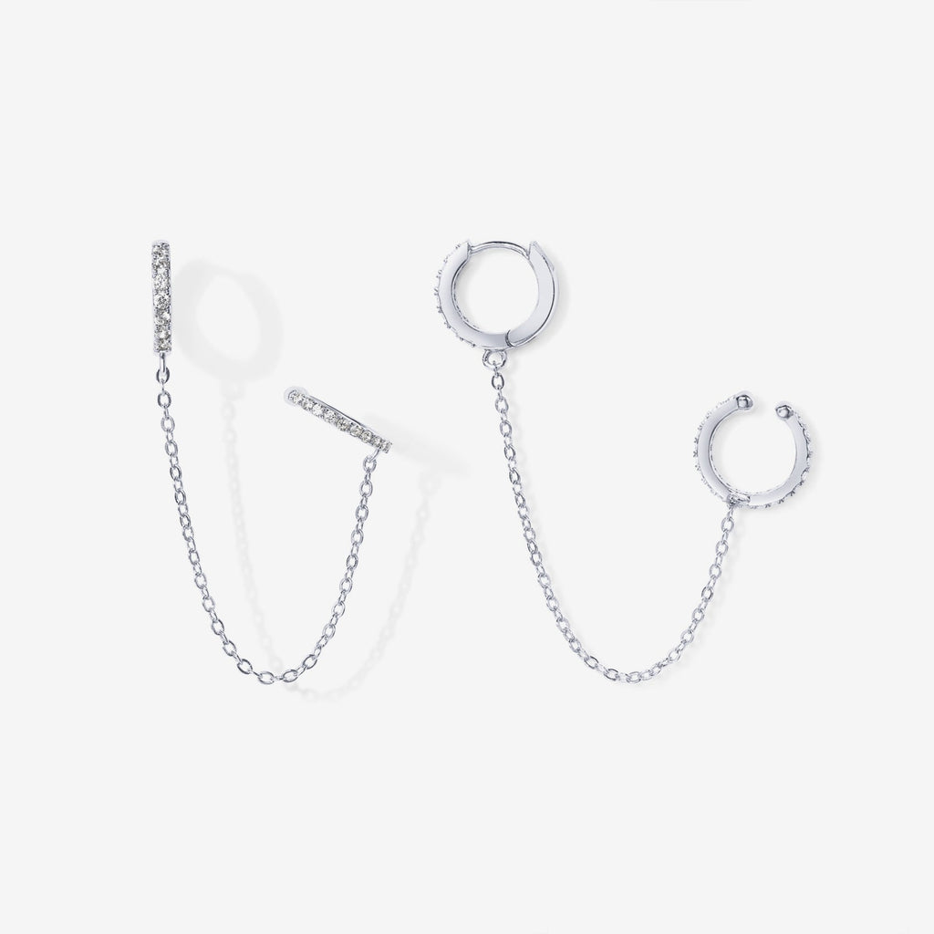 Ear Cuff Dangle Chain Earrings    