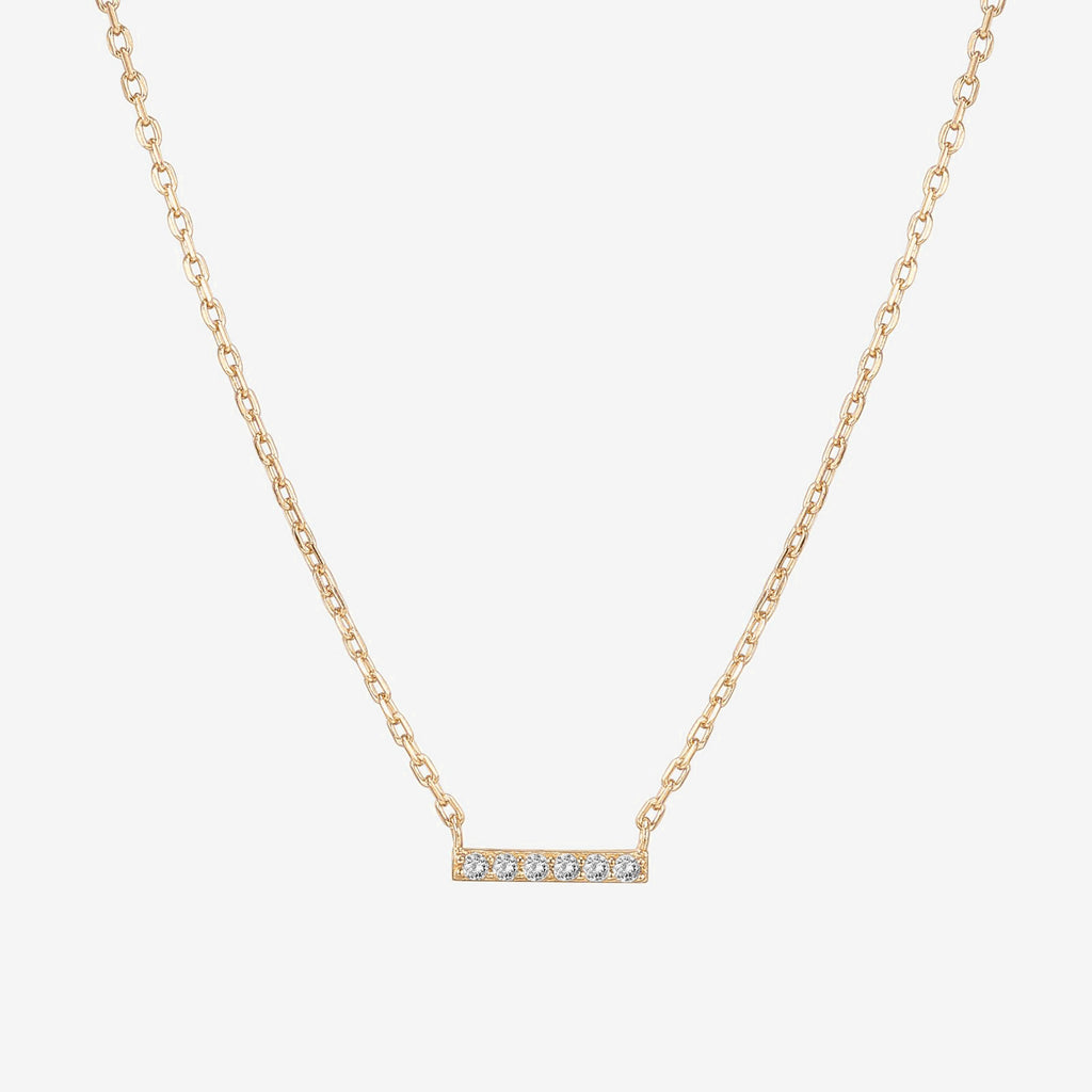 Bar Necklace Yellow Gold Necklace 